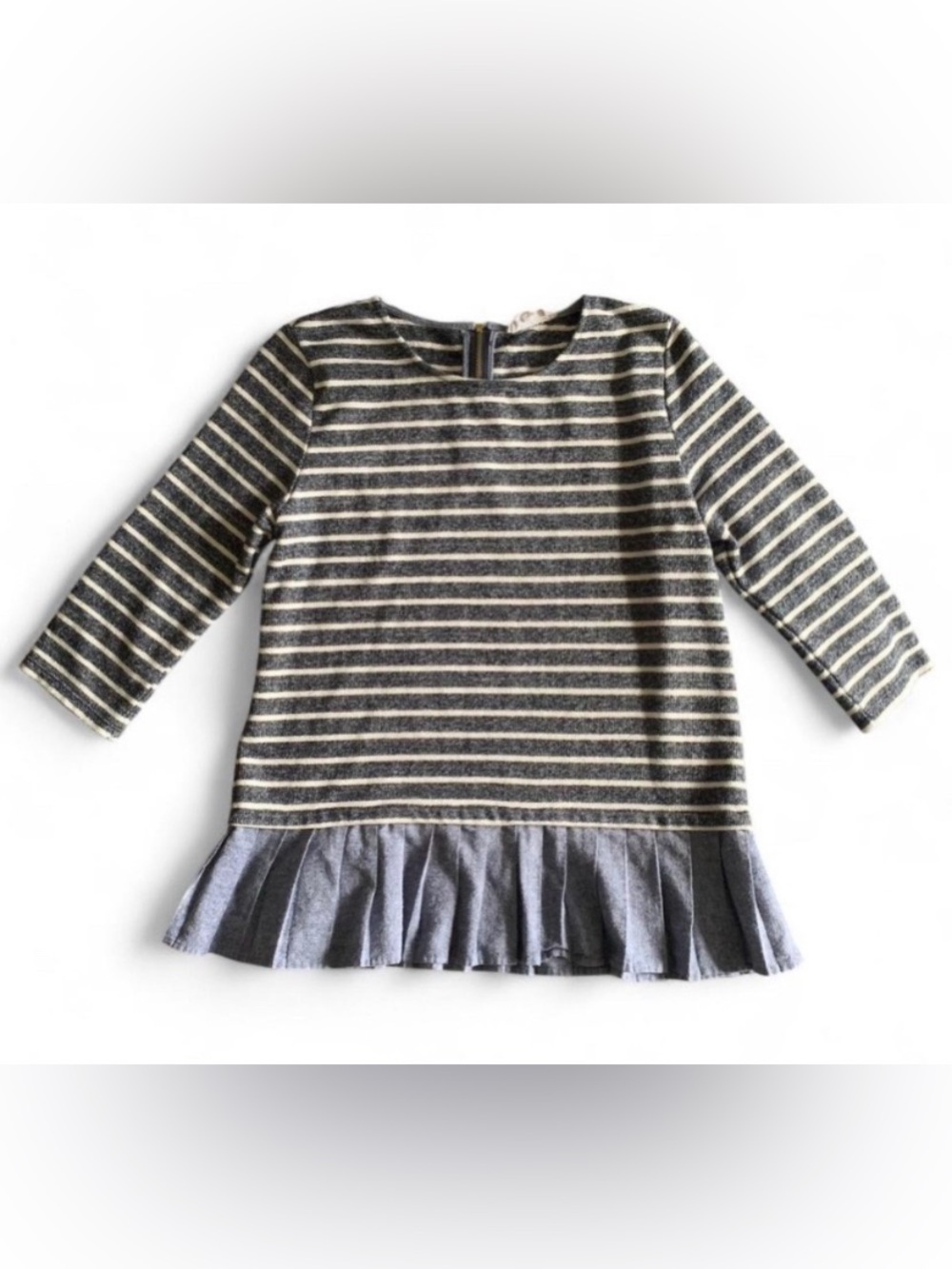 THML Navy and Cream Striped Long Sleeve Top